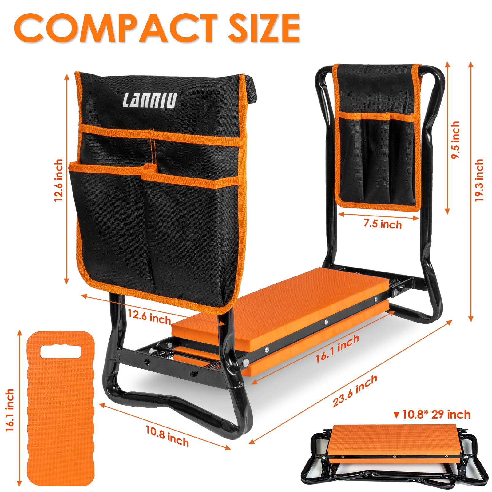 Foldable Garden Kneeler Seat - Heavy Duty Stool for Gardening & Kneeling | Perfect for Seniors & Gifts