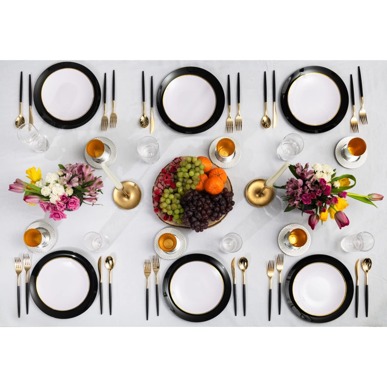 Trendables 120-Pack Heavy Duty Disposable Plastic Forks - Elegant Black & Gold Two-Tone Utensils for Weddings, Parties, Catering & Events | Durable Plastic Silverware for Home, Office & Outdoor Use