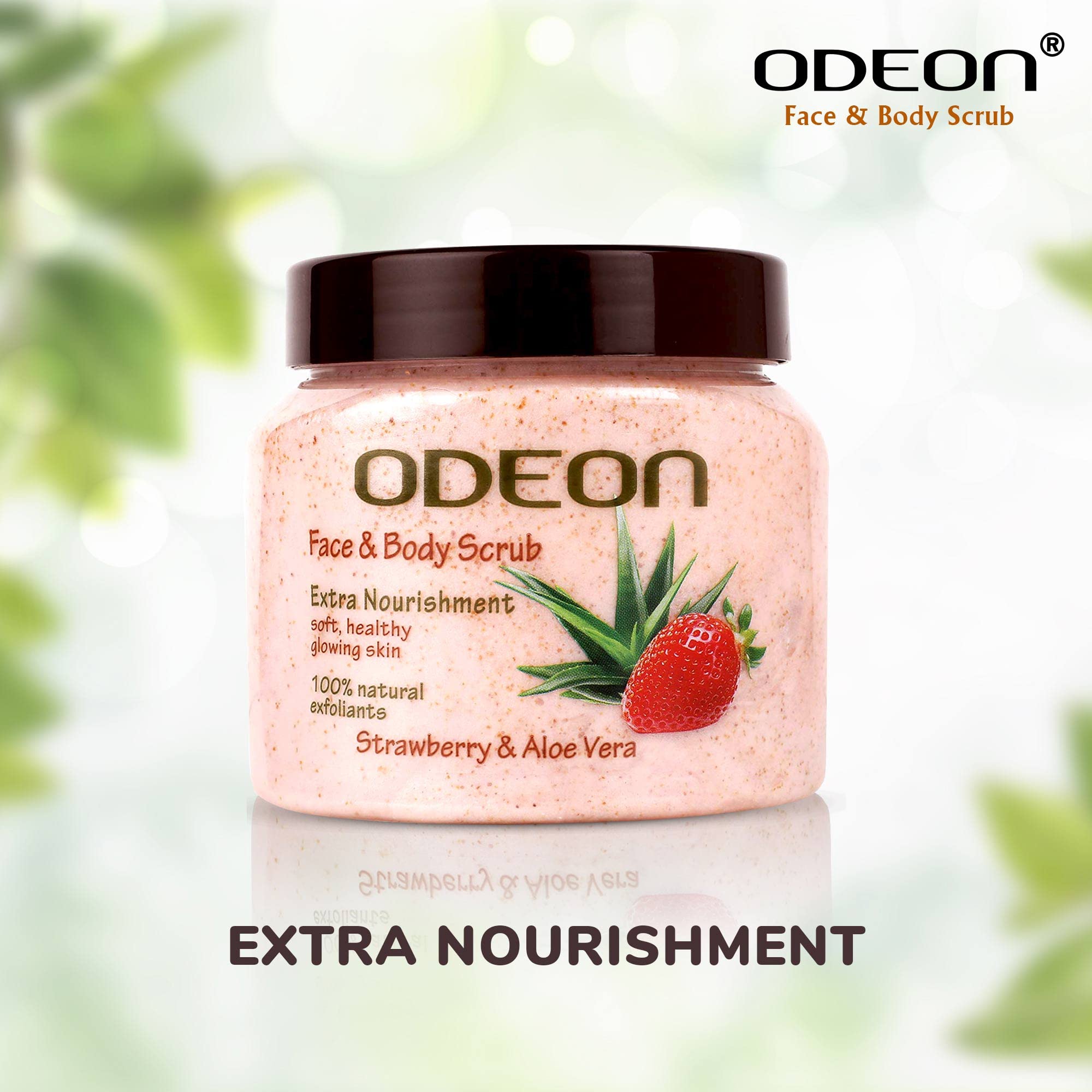 Odeon Skincare Combo Set - Strawberry & Aloe Vera Face Scrub (300ml) + Whitening Papaya Body Lotion (100ml) | Exfoliating & Moisturizing Kit for Glowing Skin | Perfect for Daily Skincare Routine & Spa Day at Home