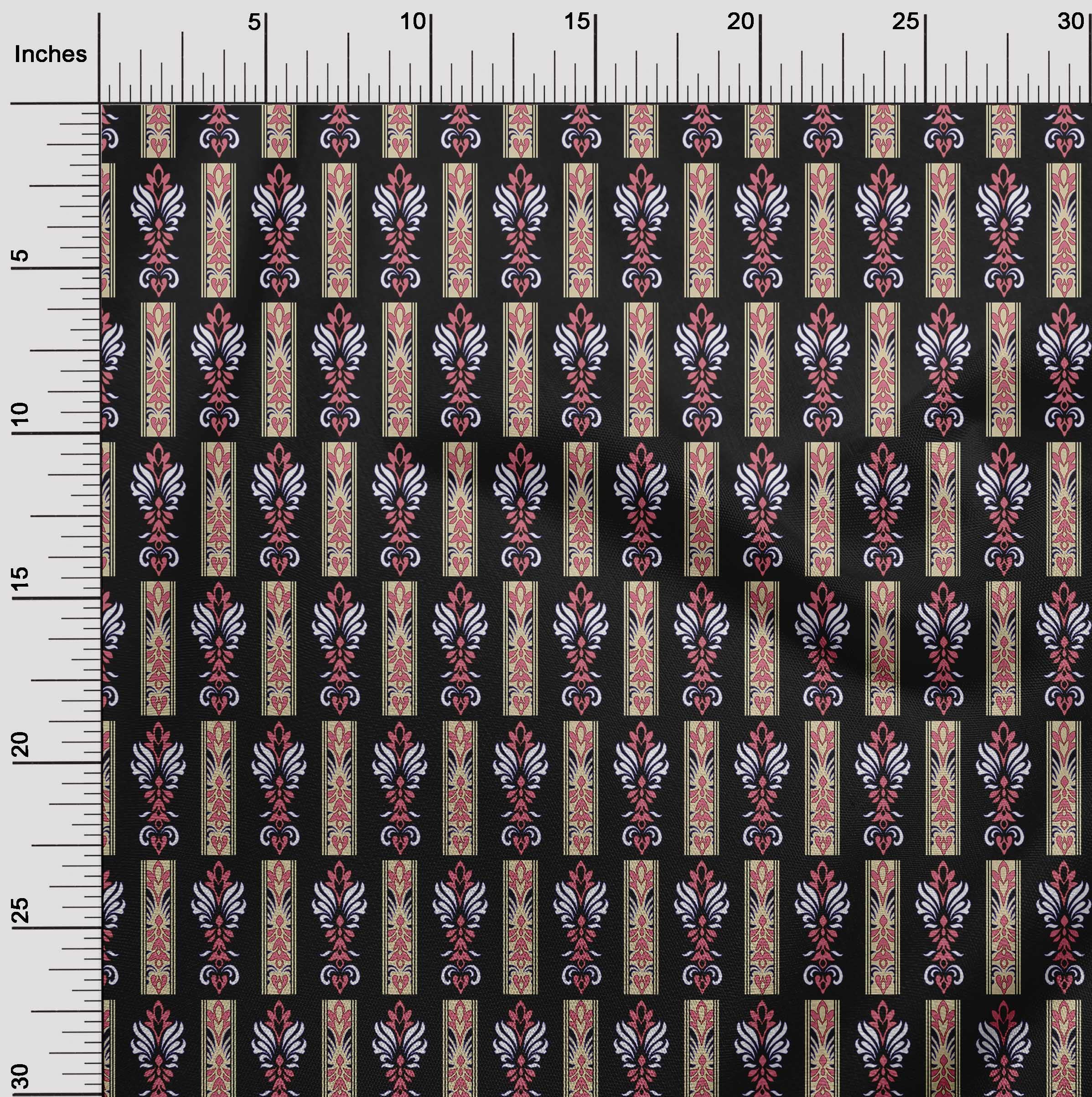 Premium 100% Cotton Cambric Black Floral Print Fabric by The Yard - 42 Inch Wide (52-13) for Dresses, Skirts & DIY Fashion Projects