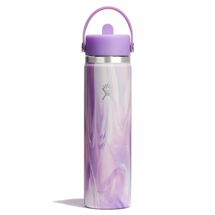 24 oz Wide Flex Straw Tumbler with Lid - Insulated Stainless Steel Water Bottle for Hot & Cold Drinks - Perfect for Gym, Hiking, Travel & Office Use