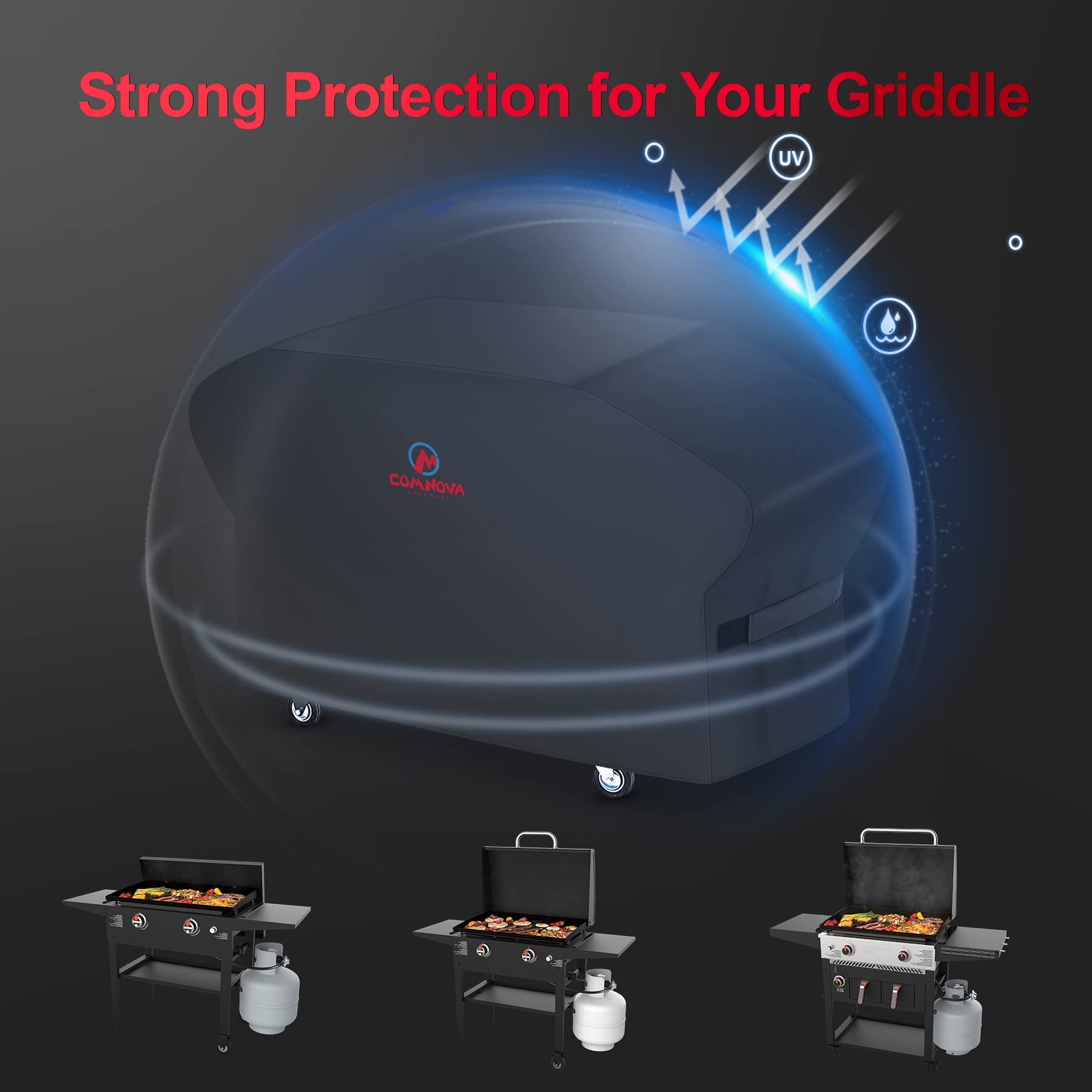 Heavy Duty 28 Inch Blackstone Griddle Cover - 600D Waterproof BBQ Grill Cover for Blackstone Pro Series, 1883, 1924 Models | Perfect for Outdoor Cooking, Camping & Backyard Grilling