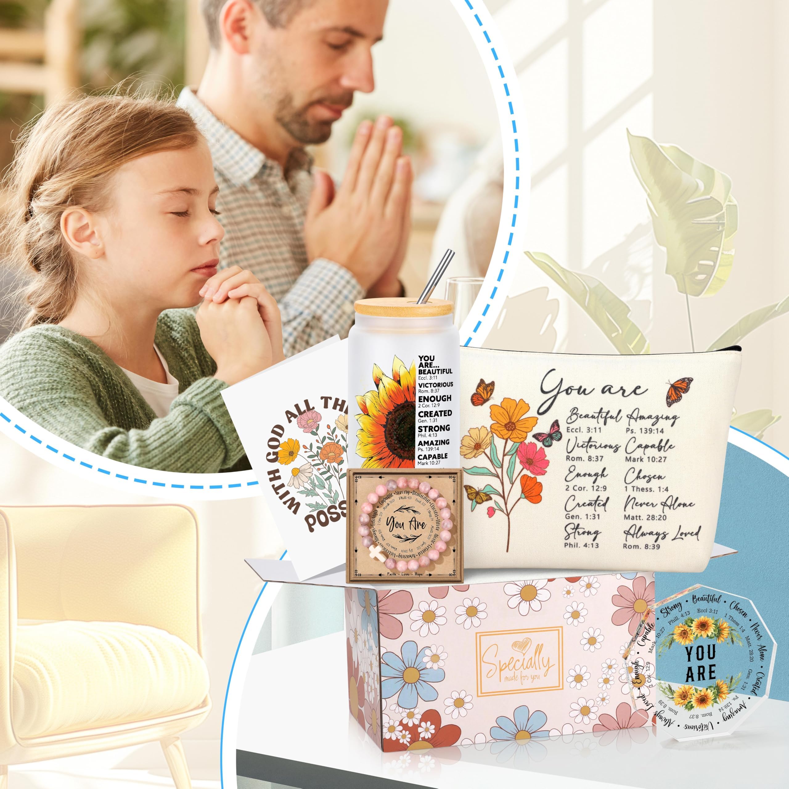 Christian Religious Gifts for Women - Inspirational Sunflower Birthday Gifts, Easter & Valentines Unique Present for Mom, Daughter, Aunt, Best Friend & Grandma - Perfect for Church, Bible Study & Faith-Based Celebrations