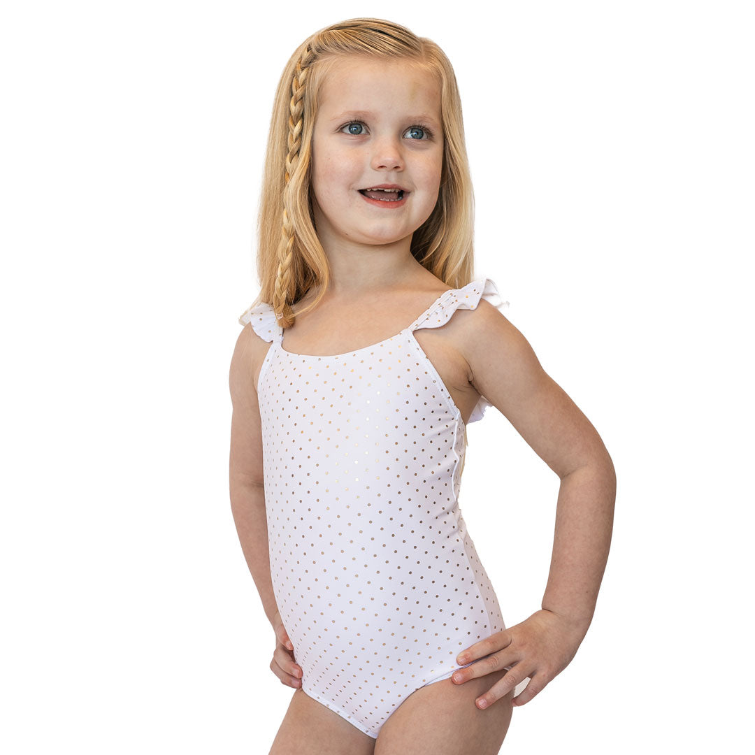 Girls Ruffle Strap One Piece Swimsuit - Cute Swimwear for Toddler & Kids - Perfect for Beach, Pool & Summer Vacations