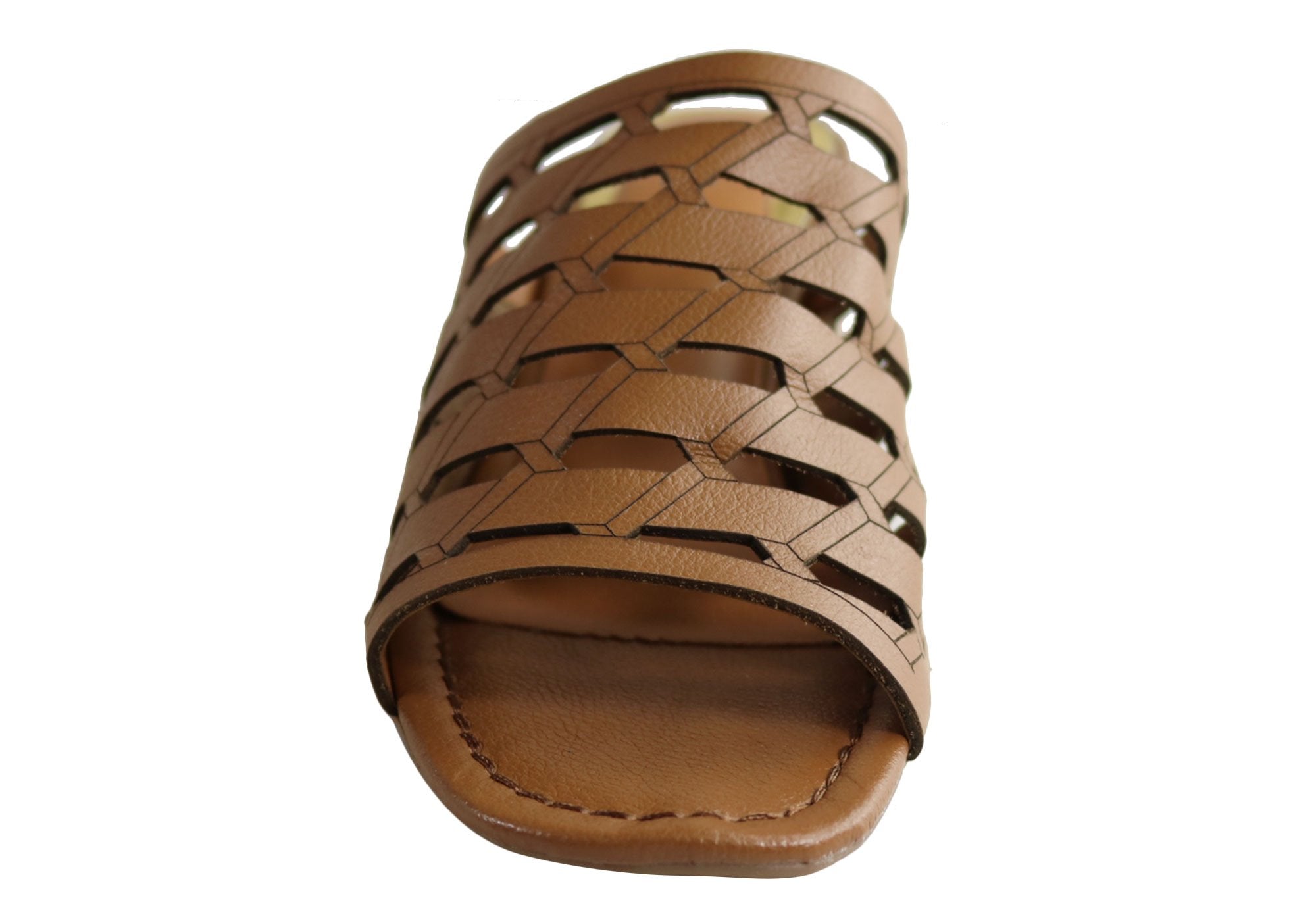 Orcade Raelene Women's Leather Mid Heel Slide Sandals - Comfortable & Stylish Brazilian Made Shoes for Casual Outings & Summer Wear
