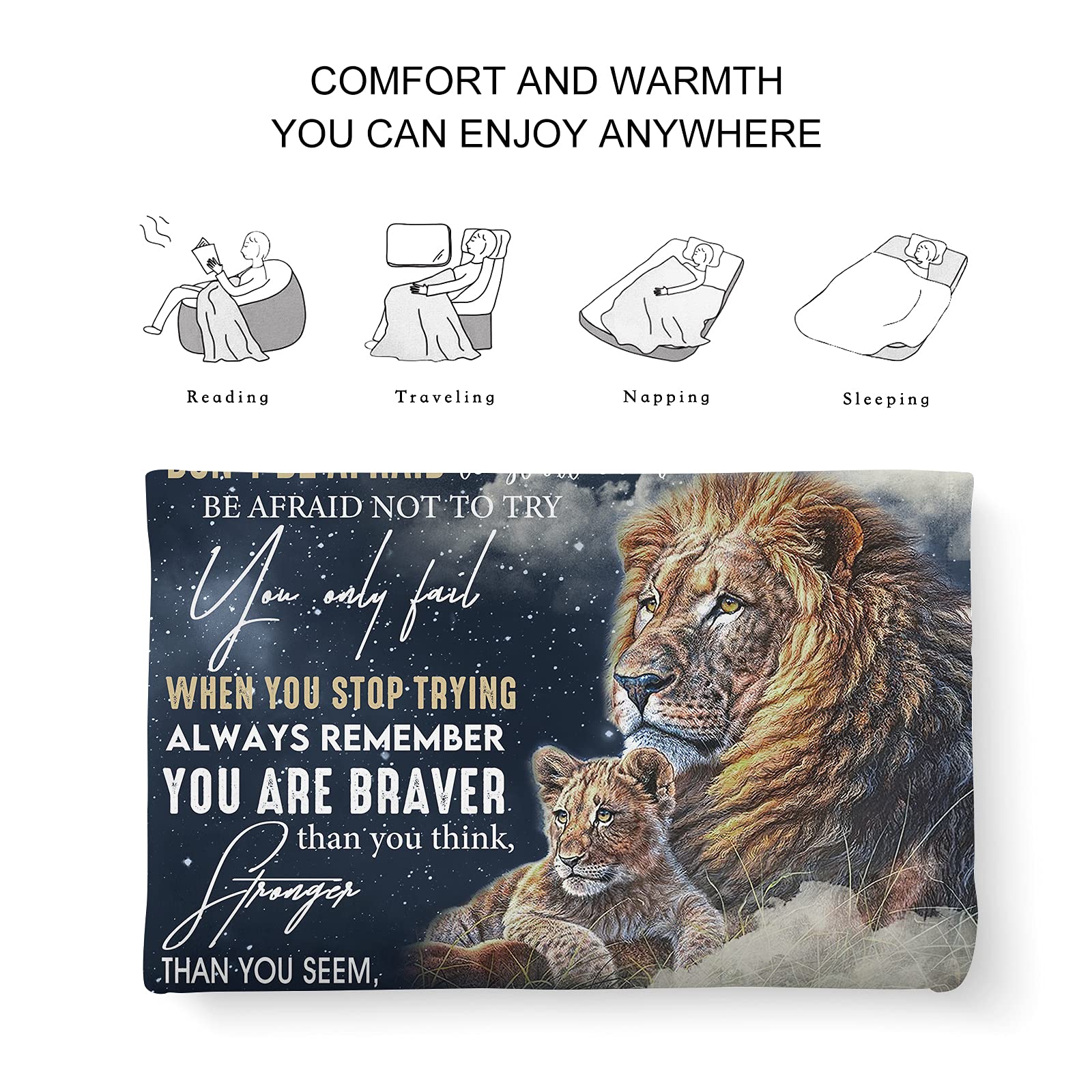 Dad to Son Blanket - 60x50 Inch Throw for Birthday, Graduation Gifts