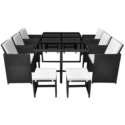 Premium Zerone 5-Piece Outdoor Dining Set with Weather-Resistant Cushions - Steel Frame & Poly Rattan Patio Furniture for Garden, Backyard, Poolside Dining