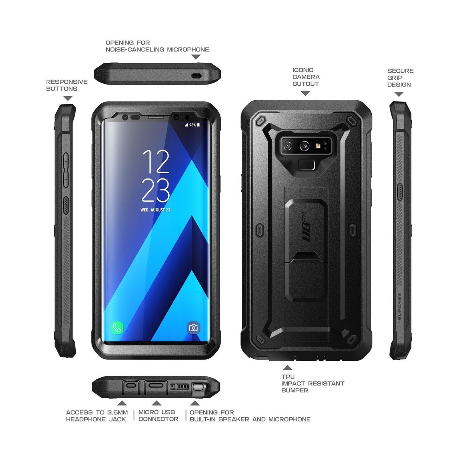 Samsung Galaxy Note9 Unicorn Beetle Pro Rugged Holster Case - Heavy Duty Protection with Kickstand & Belt Clip - Shockproof, Dustproof, Drop Proof Phone Cover for Outdoor, Work & Active Lifestyle
