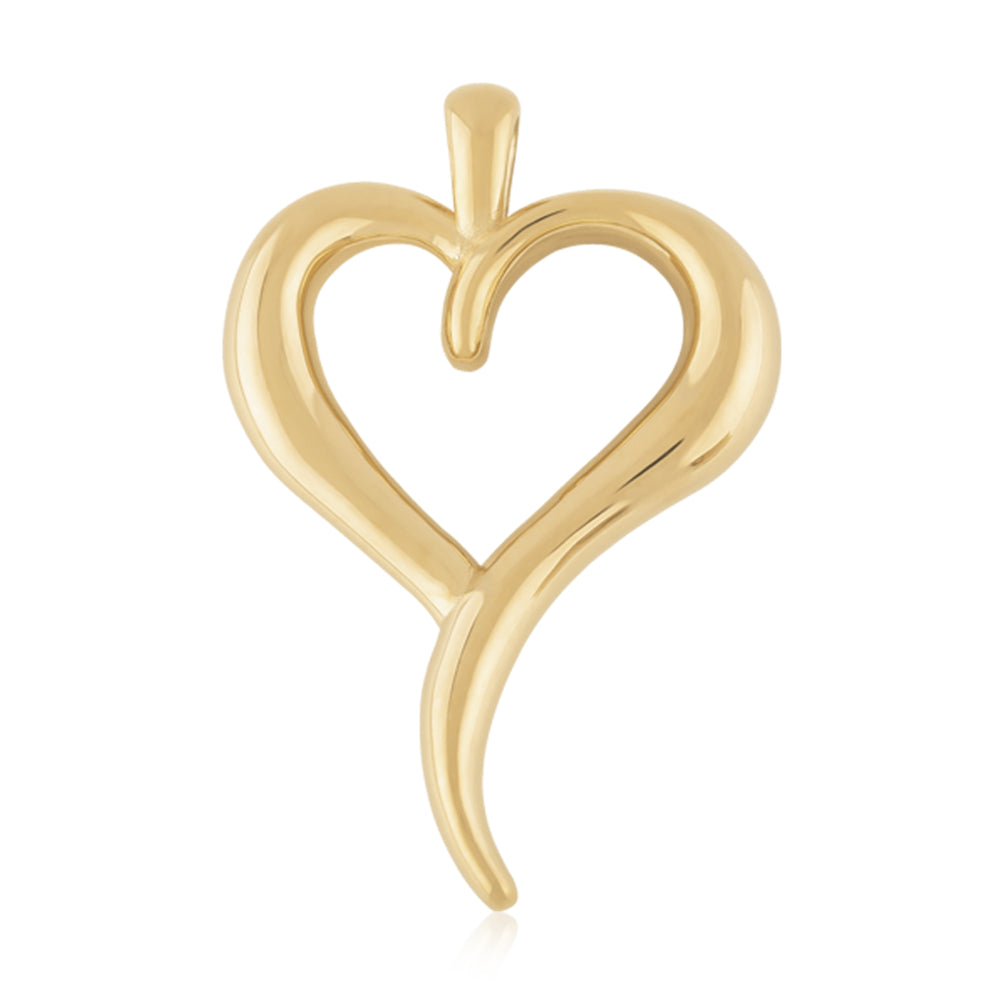 14K Gold Freeform Heart Pendant Necklace - Elegant Dainty Jewelry Gift for Women (Chain Sold Separately) | Perfect for Valentine's Day, Anniversary & Everyday Wear
