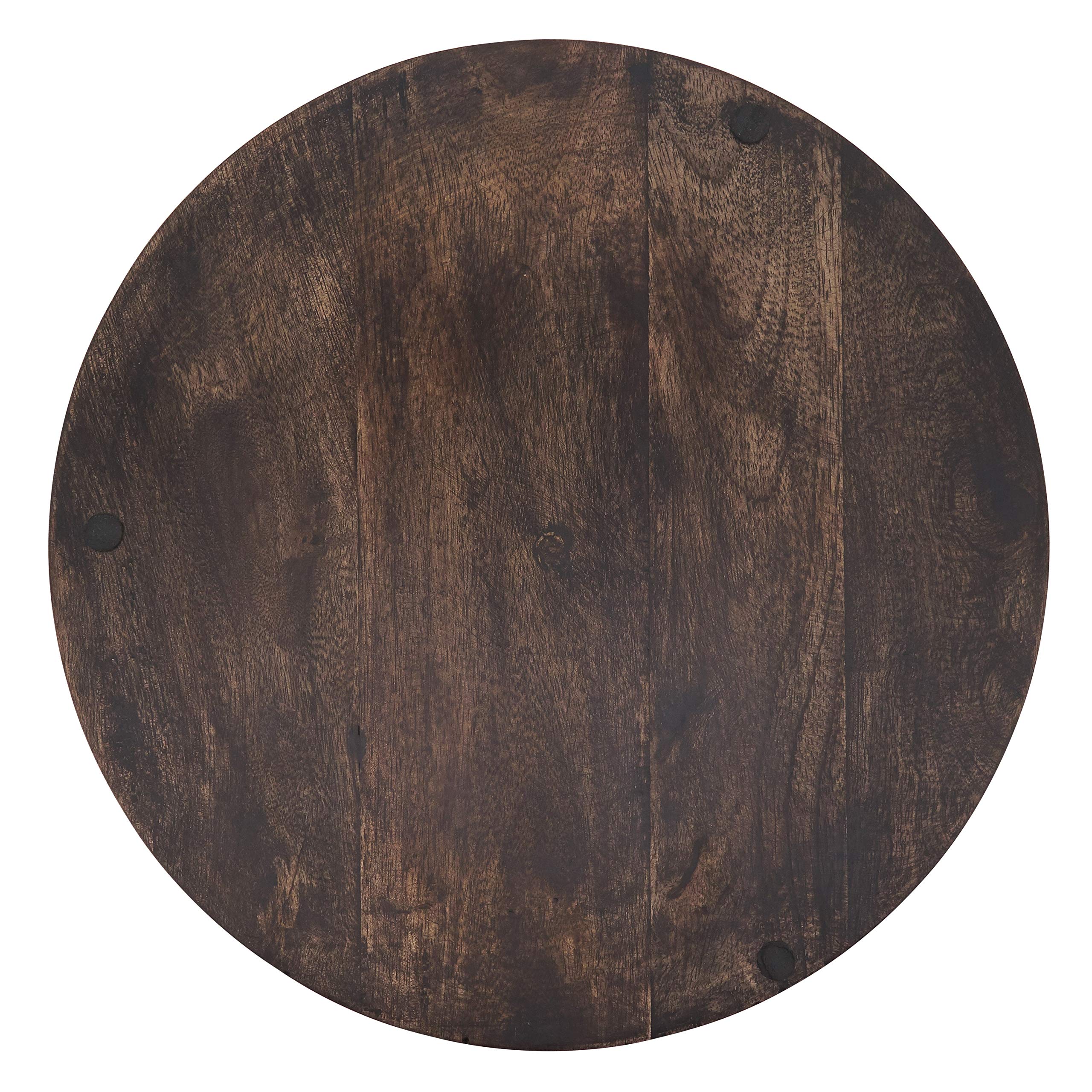 Dark Wooden Charger Plates Set of 4 - Elegant Brown Wood Dinner Plates for Formal Dining, Wedding Decor & Holiday Table Settings