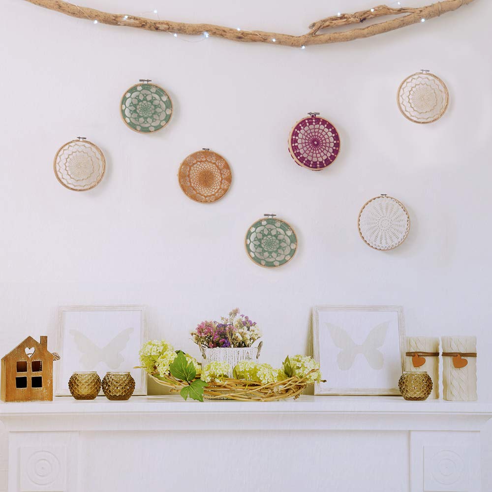 Caydo 24-Piece 3-Inch Bamboo Embroidery Hoops for Cross Stitch & Sewing - Bulk Wholesale Craft Supplies for DIY Projects, Fabric Art & Home Decor