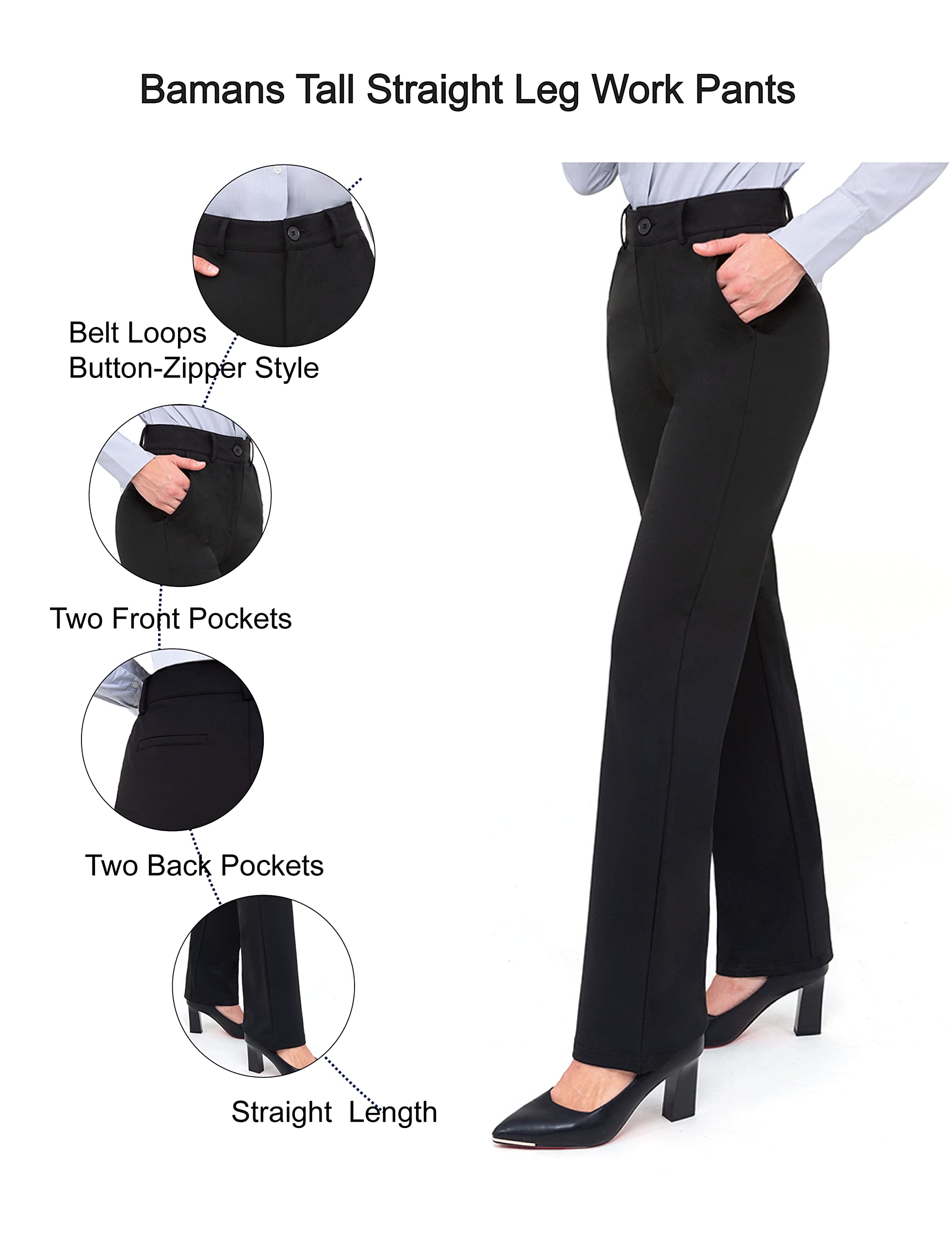 Professional Women's Dress Pants Set - Office Work Trousers - 2-Piece Straight Leg Pants for Business Attire | Perfect for Corporate Meetings, Office Wear & Formal Occasions