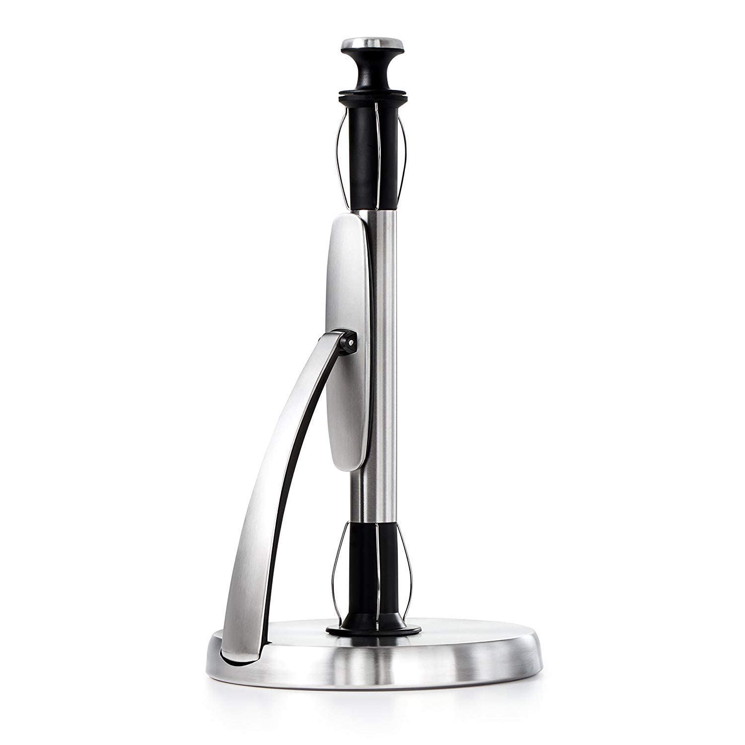 OXO Good Grips SimplyTear Standing Paper Towel Holder (2 Pack) - Brushed Stainless Steel - Kitchen & Bathroom Organization - Perfect for Countertops, Under Cabinets, RVs & Small Spaces