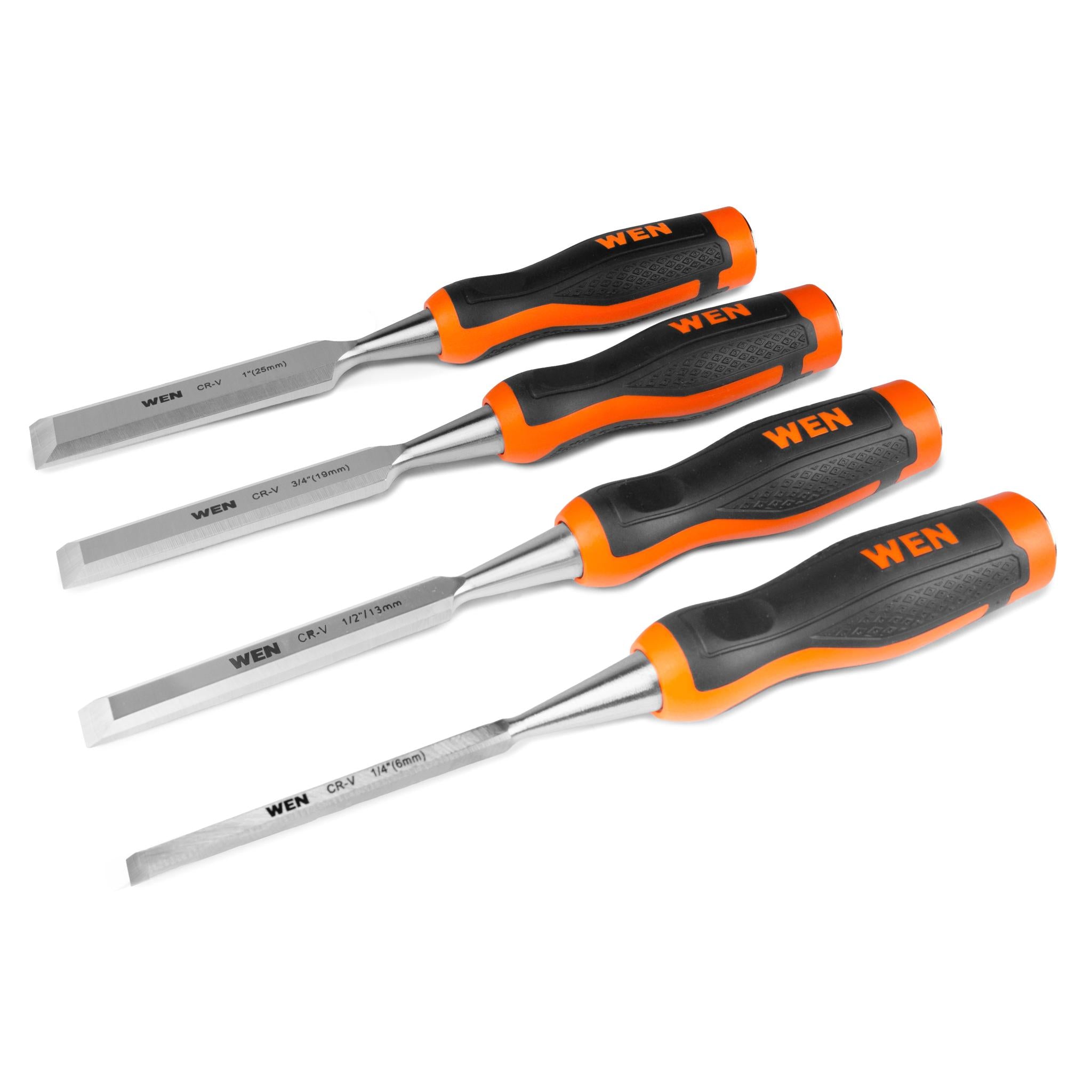 Premium 4-Piece Short Blade Wood Chisel Set - Heat-Treated Carbon Steel Blades for Precision Woodworking - Ideal for Carving, Whittling & Fine Detail Work