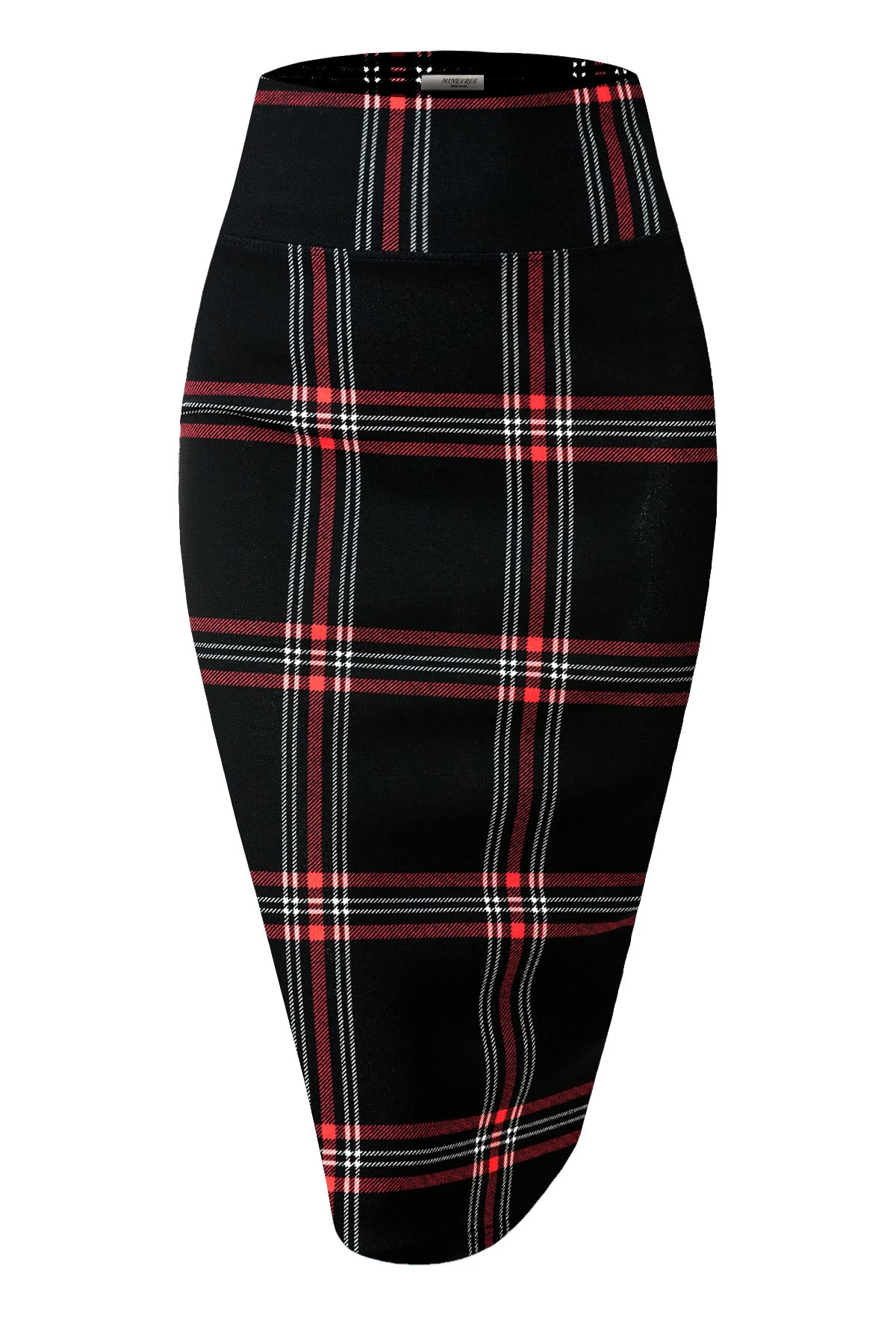 Premium Women's High Waist Stretchy Nylon Ponte Pencil Skirt for Office Work, Business Meetings & Professional Outfits