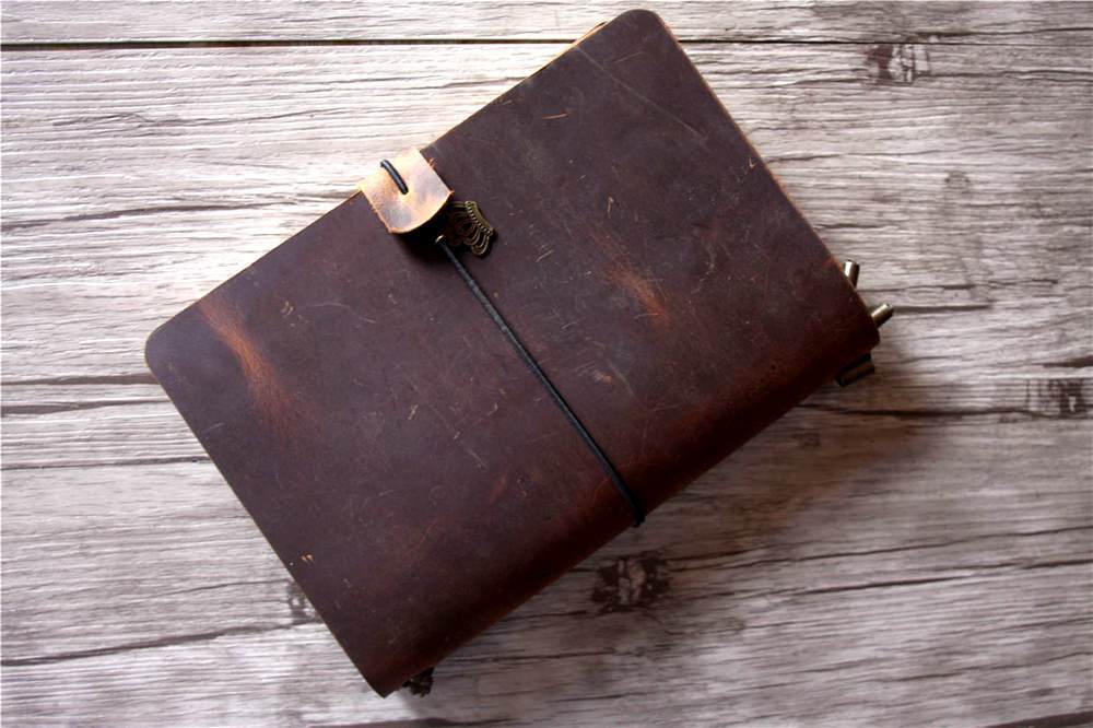 Premium Rustic Brown Leather Refillable Journal - Handcrafted Bound Notebook for Writing, Sketching & Note Taking - Perfect Gift for Writers, Artists & Professionals - Office, School & Travel Use