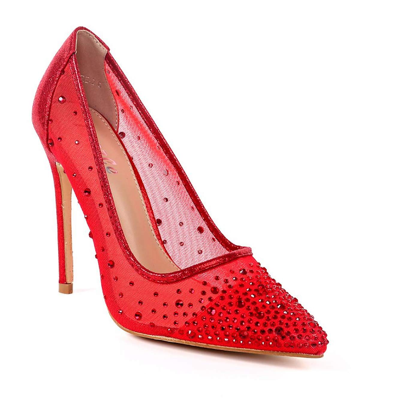 Sparkling Rhinestone Pointed Toe High Heel Pumps for Women - Elegant Transparent Party & Wedding Shoes for Prom, Evening Events & Special Occasions