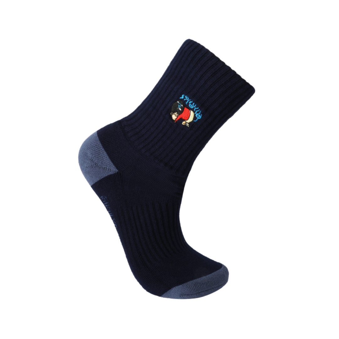 Victor SK4505CS B Crayon Shinchan Quarter Socks for Kids - Anime Cartoon Character Crew Socks (Blue) - Perfect for Cosplay, Gifts, and Daily Wear