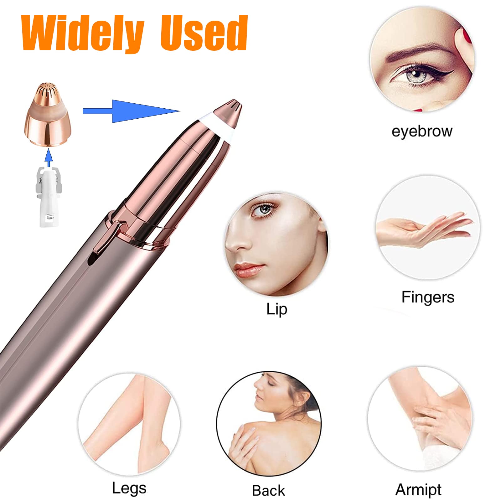 Flawless Replacement Heads for Finishing Touch Hair Remover - 4 Pack Replacement Blades with 2 Cleaning Brushes - Perfect for Facial Hair Removal & Travel Grooming