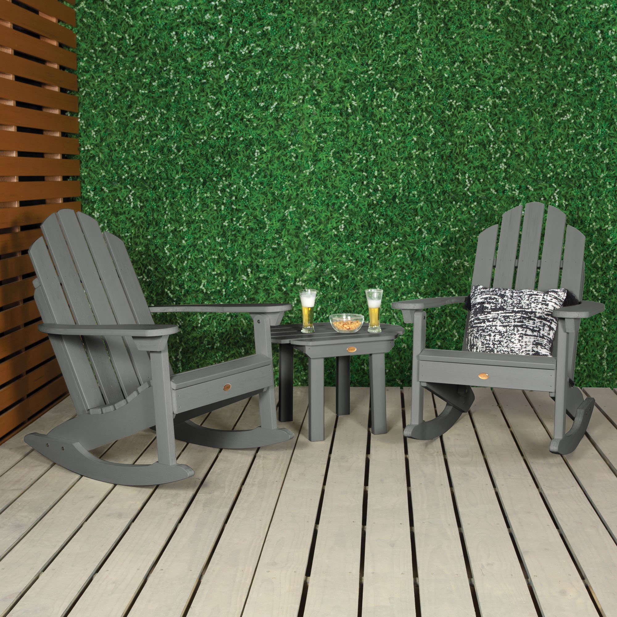 Classic Westport Rocking Chair and Table Set - Premium Wooden Porch Rocker with Matching Side Table - Perfect for Patio, Garden & Nursery Relaxation