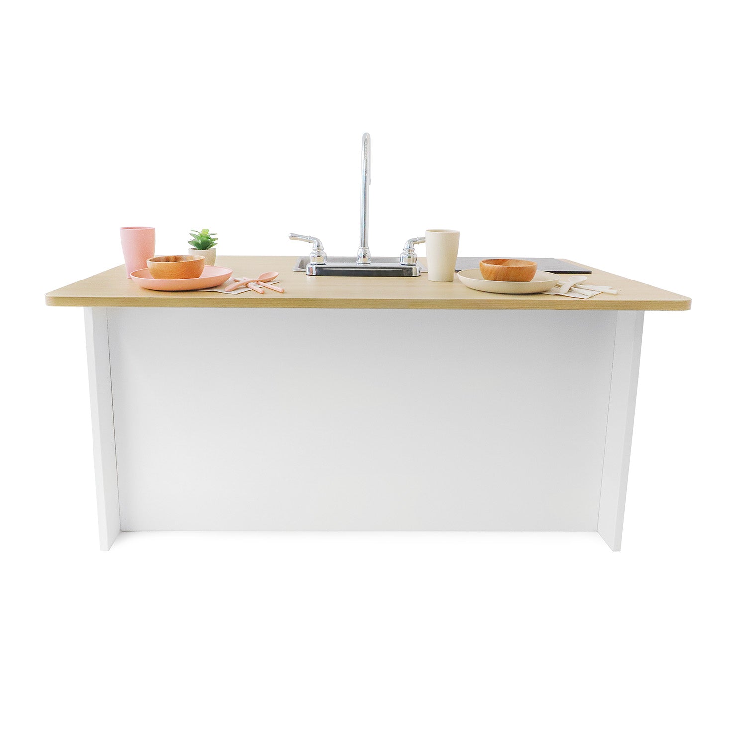 Elevated Kitchen Island Breakfast Bar with Storage - WB1976 - Perfect for Small Spaces, Apartments & Modern Kitchens