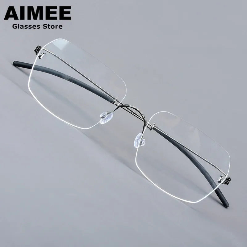 Aimee Women's Rimless Square Screwless Titanium Eyeglasses 92539 - Lightweight Comfortable Glasses for Work, Reading & Everyday Use