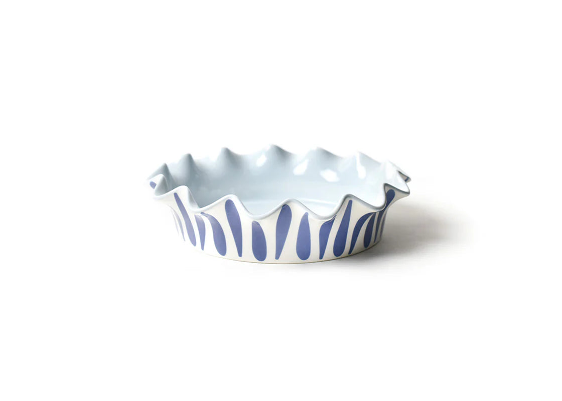 Iris Blue Drop Pie Dish - 9 Inch Ceramic Baking Dish for Pies, Tarts, and Quiches | Perfect for Thanksgiving, Christmas, and Family Gatherings | Oven, Microwave, and Dishwasher Safe