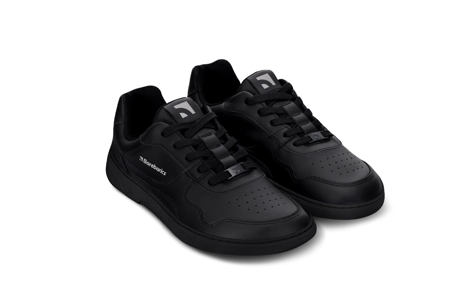 Barefoot Sneakers Barebarics Zing - All Black Leather Unisex Shoes for Men & Women | Comfortable Minimalist Walking & Running Shoes for Gym, Travel & Everyday Wear