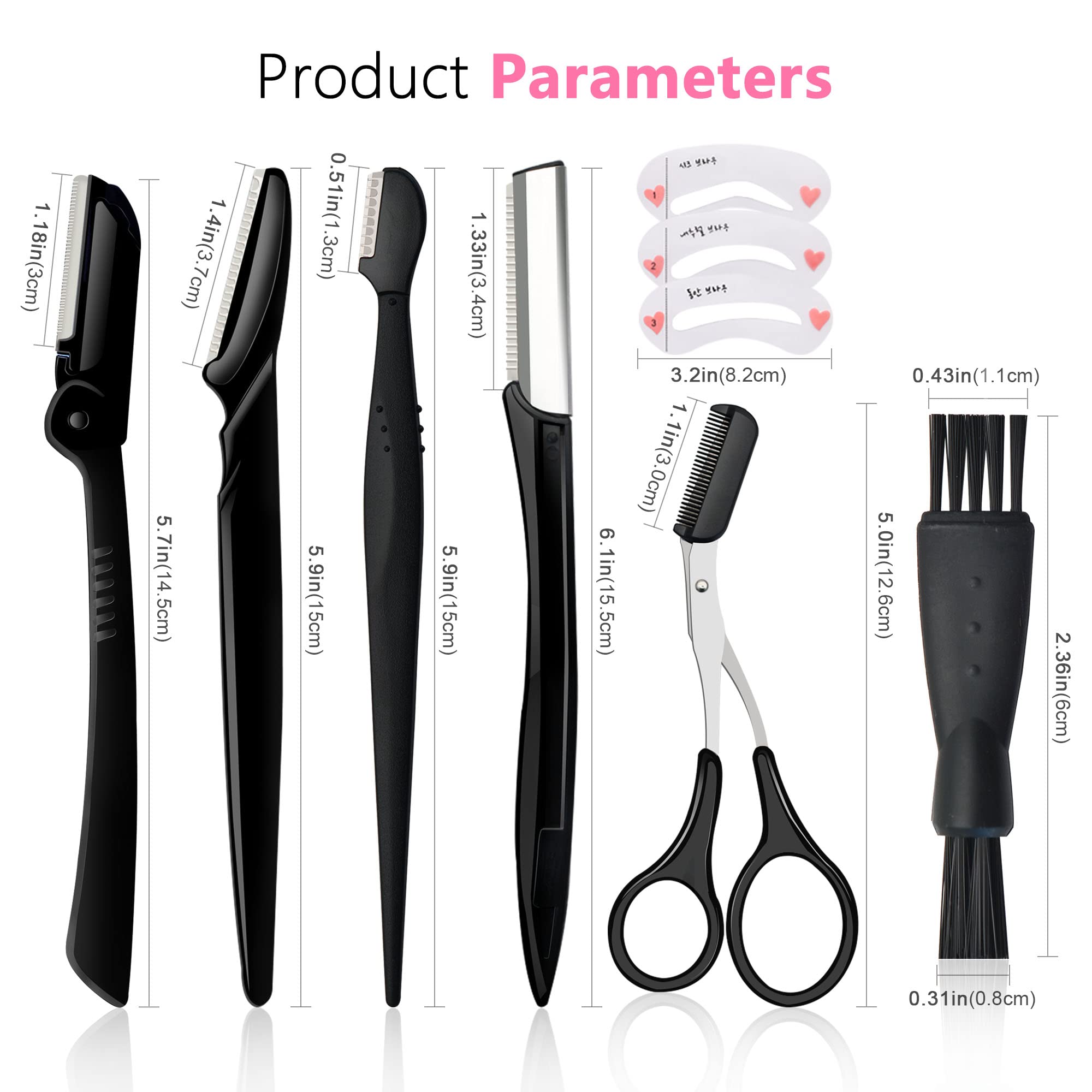Premium Eyebrow Razor Pack - Multipurpose Dermaplaning Face Razors for Women | Facial Hair Removal, Exfoliating, Eyebrow Shaping & Peach Fuzz Trimming | Bulk Straight Eyebrow Trimmers for Smooth Skin | Perfect for At-Home Grooming, Travel & Salon Use