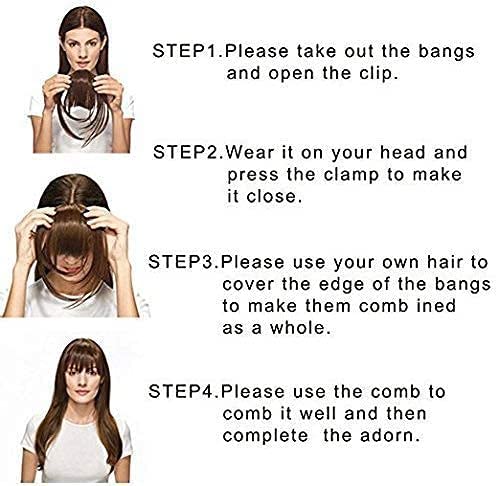 Verbier Clip-On Hair Fringe Extension - Natural Looking Front Bangs for Women & Girls (Black) | Perfect for Costumes, Cosplay & Everyday Styling