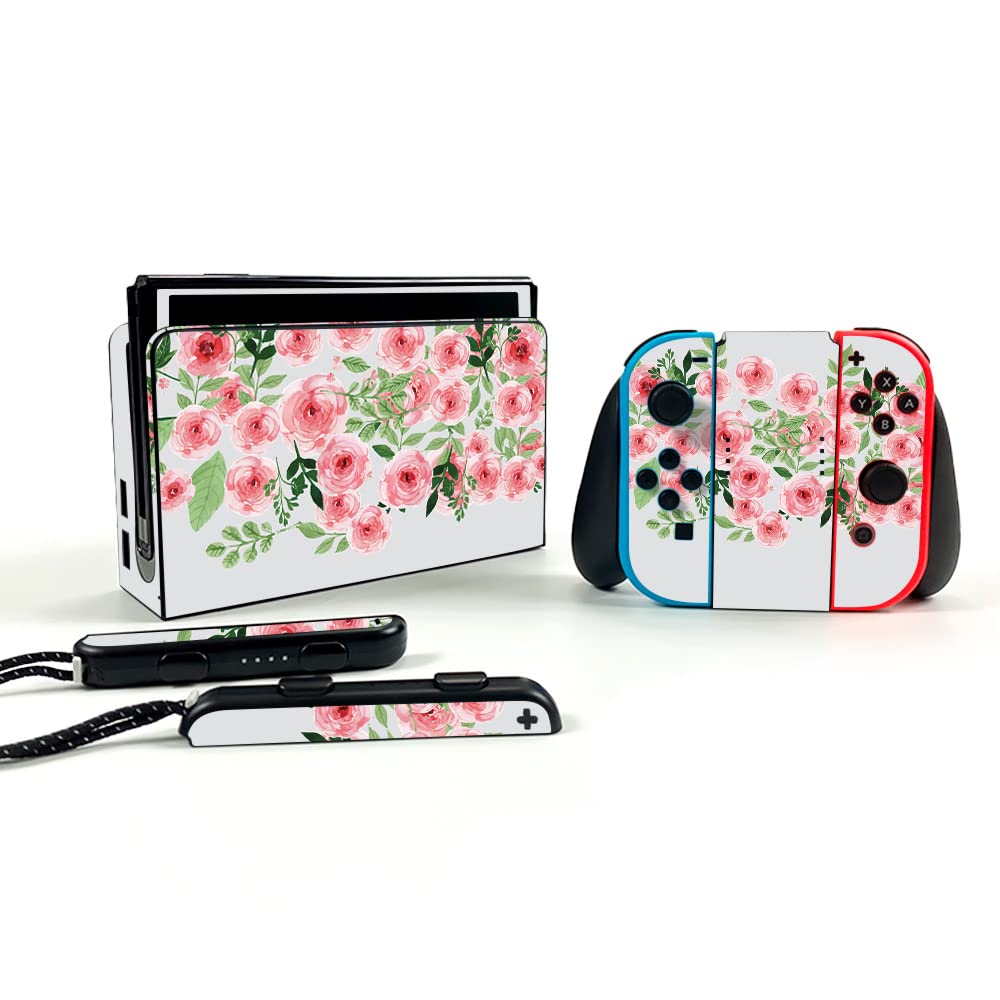 MightySkins Vinyl Decal Wrap Cover for Nintendo Switch OLED - Bouquet Design | Protective & Durable Skin | Easy to Apply & Remove | Made in USA | Perfect for Gaming, Travel & Personalization