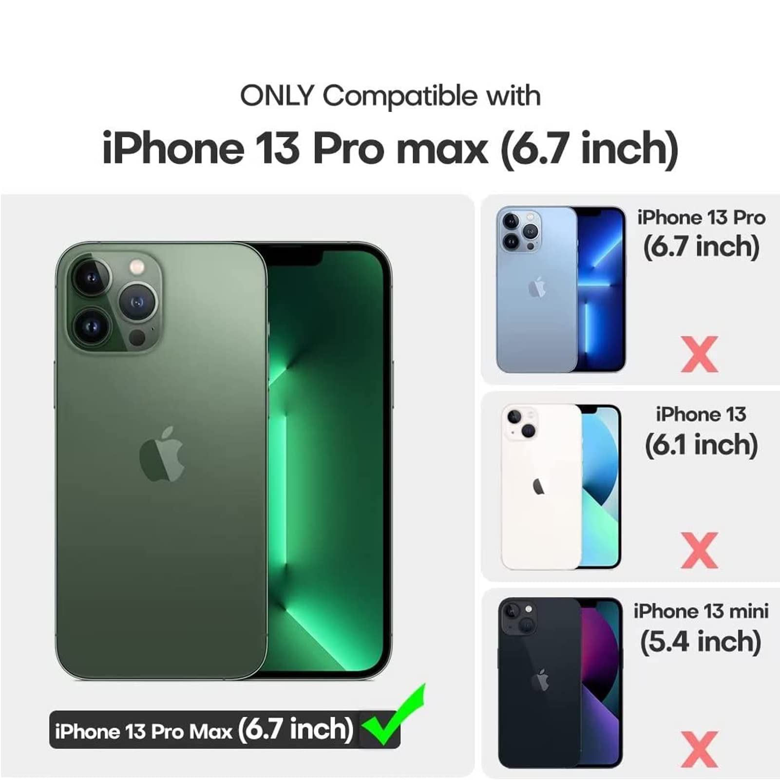 10800mAh Battery Case for iPhone 13 Pro Max (6.7 inch) - Rechargeable Protective Charging Case with Wireless Charging & CarPlay Support | Portable Extended Battery Pack for Travel, Work & Outdoor Activities (Black)