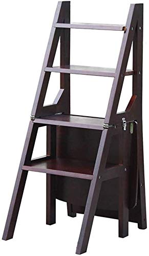 FADUNI Foldable Wooden Step Stool for Indoor Use - Kitchen Step Stool, Shoe Rack, Flower Stand, Ladder Chair - Perfect for Home, Office, and Kids' Safety