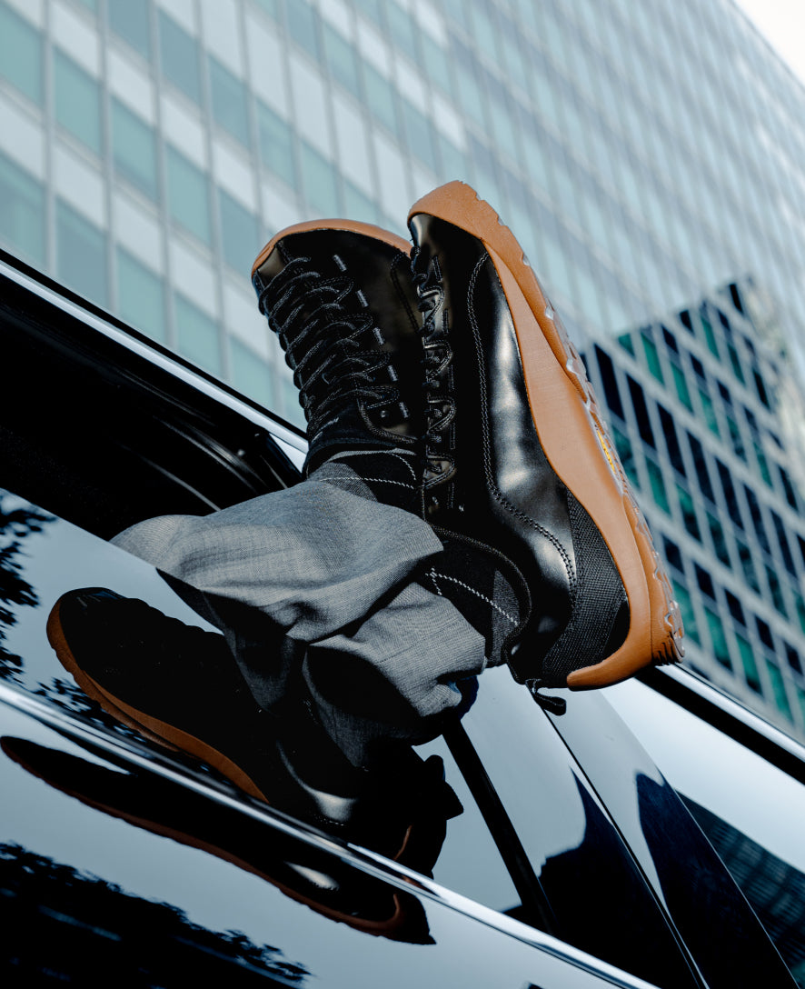 Women's Jasper Sneaker x Highsnobiety - Black/Gum Colorway | Stylish Casual & Streetwear Shoes for Women | Perfect for Daily Wear, Gym, and Urban Fashion