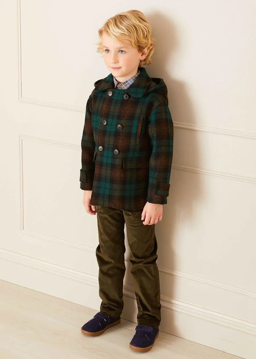 Green Corduroy Five Pocket Trousers for Boys & Girls (4-10 Years) - Comfortable Kids Pants for School, Play & Everyday Wear