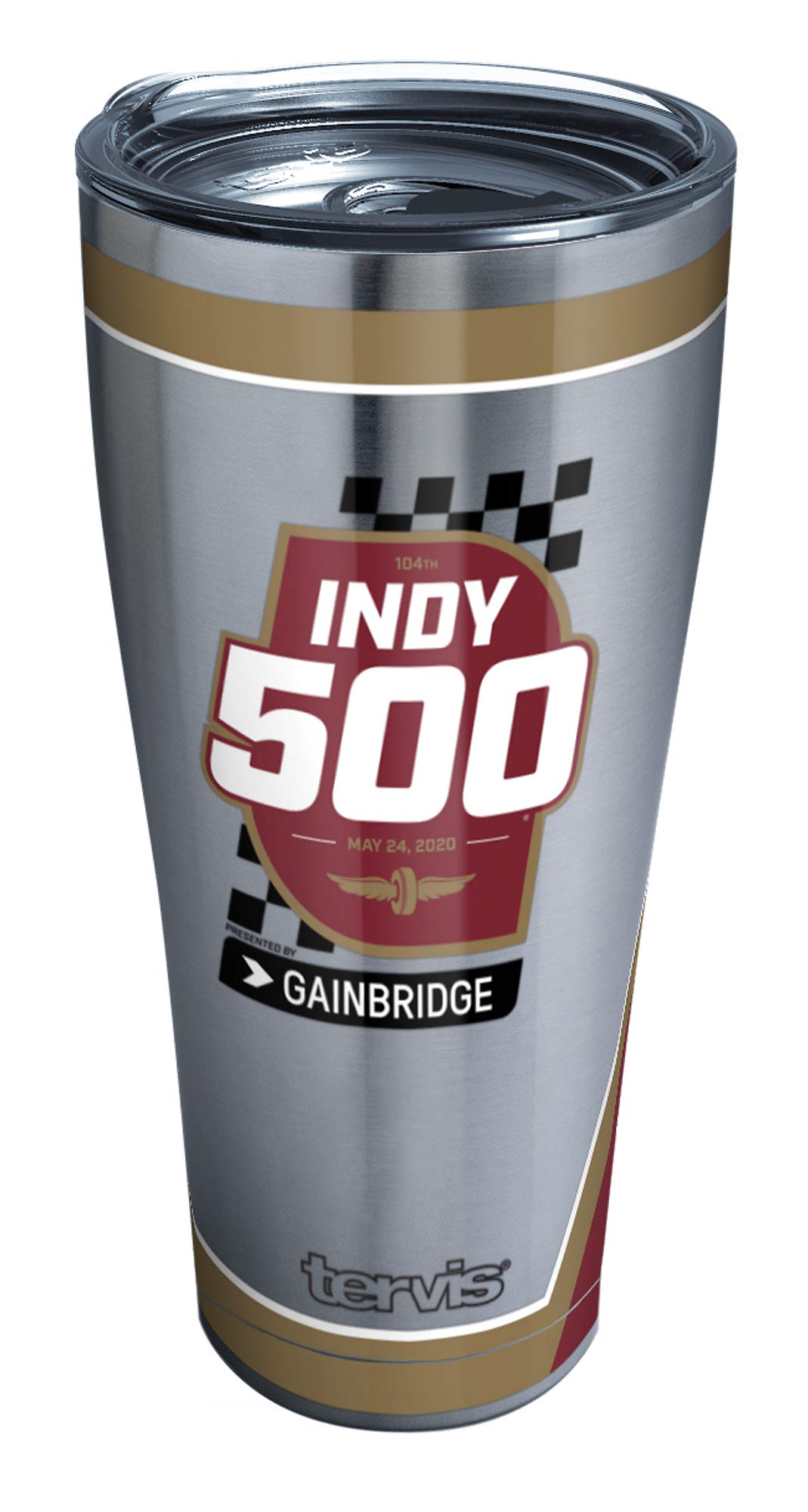 Tervis Triple-Walled Stainless Steel 30oz Insulated Tumbler Cup - Keeps Drinks Cold & Hot for 24 Hours - Indy 500 Edition 2020 - Perfect for Coffee, Iced Tea, and Outdoor Activities