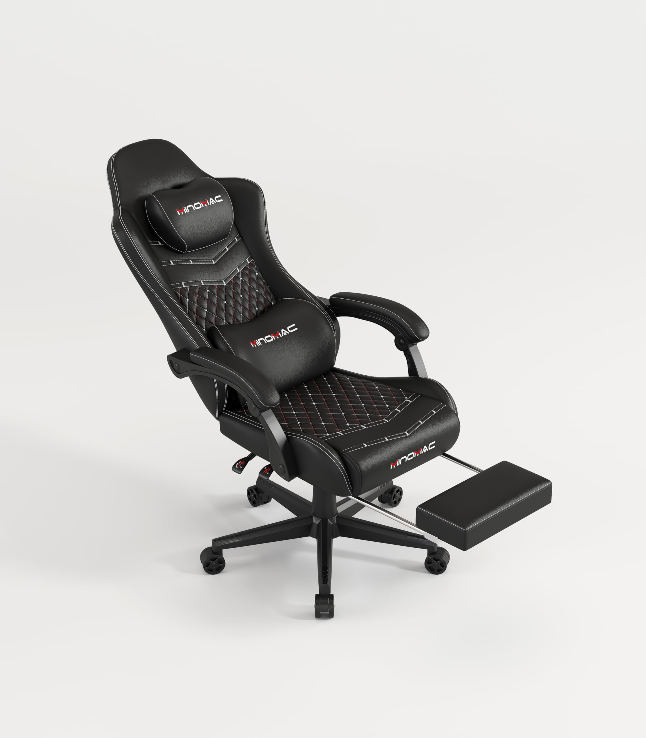 Premium Ergonomic Gaming Chair with Adjustable Footrest & 155° Recline - High Back Office Chair with Headrest & Lumbar Support for Adults & Kids (All Black) - Perfect for PC Gaming, Home Office & Streaming Setup