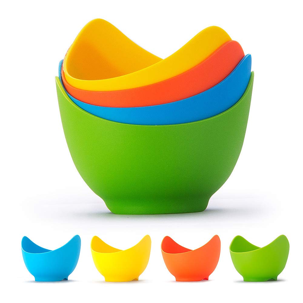 4-Pack Silicone Egg Steamer - Healthy Egg Cooker for Perfect Poached & Scrambled Eggs | Non-Stick Egg Molding Pan for Pancakes, Breakfast & Creative Cooking | BPA-Free Kitchen Gadget for Easy Meal Prep & Kids Lunch Ideas