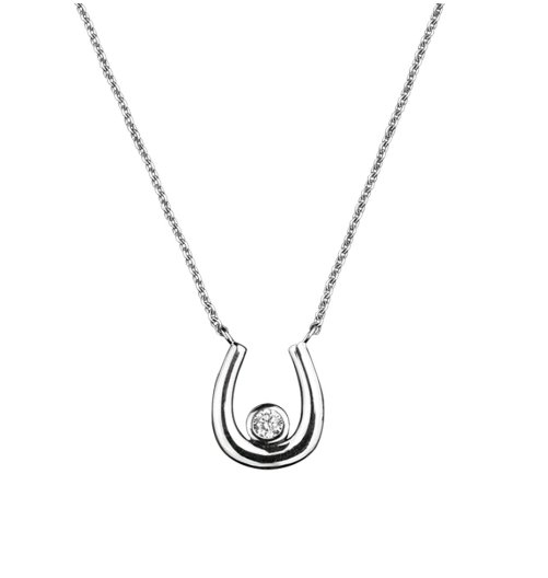 Lucky Silver Horseshoe Necklace for Women - Elegant Gemstone Pendant for Good Fortune & Protection | Perfect Gift for Birthday, Anniversary & Everyday Wear
