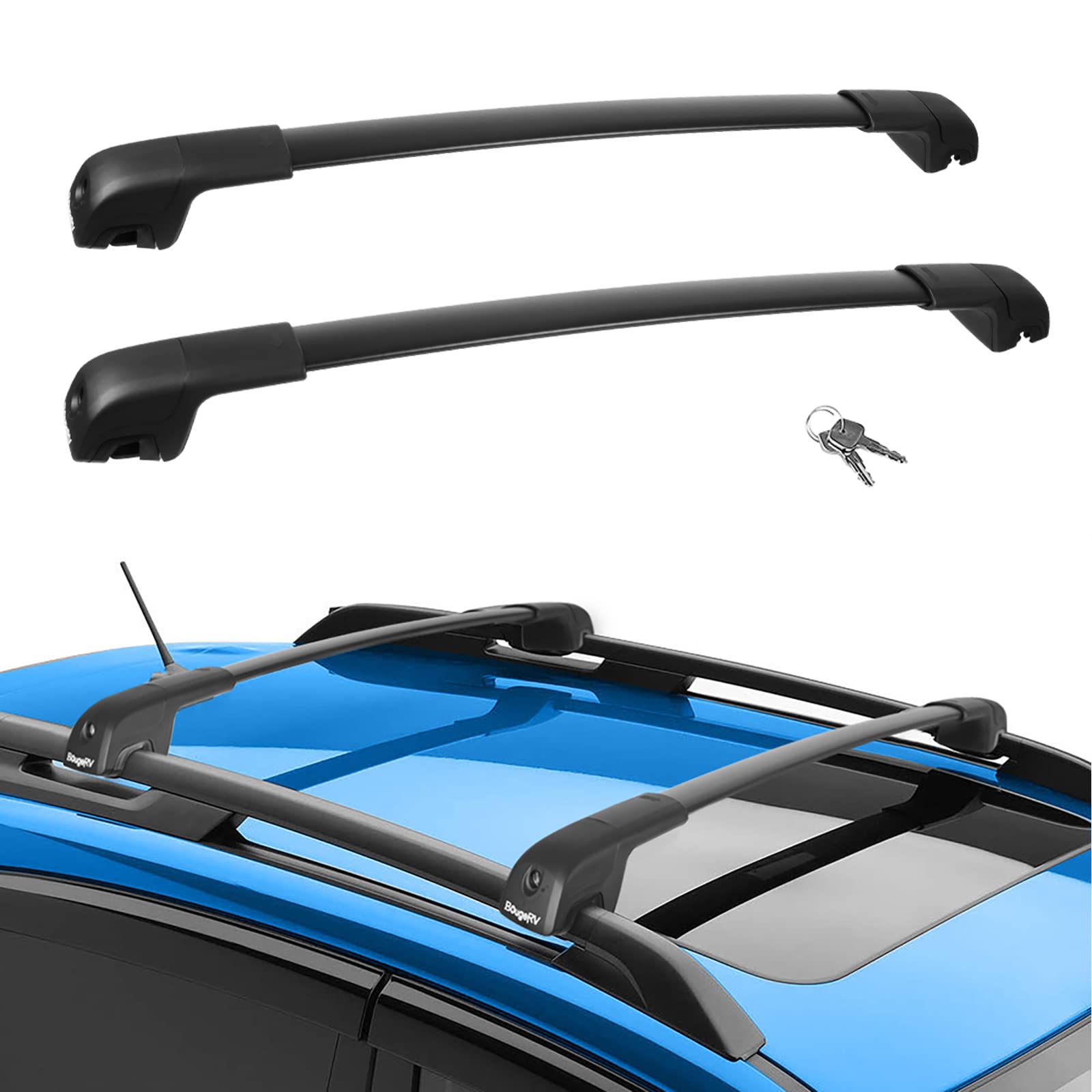BougeRV Aluminum Roof Rack Cross Bars with Lock for 2014-2022 Subaru Forester - Heavy Duty Cargo Carrier for Luggage, Kayak, Canoe, Bike, Snowboard | Perfect for Road Trips, Camping & Outdoor Adventures