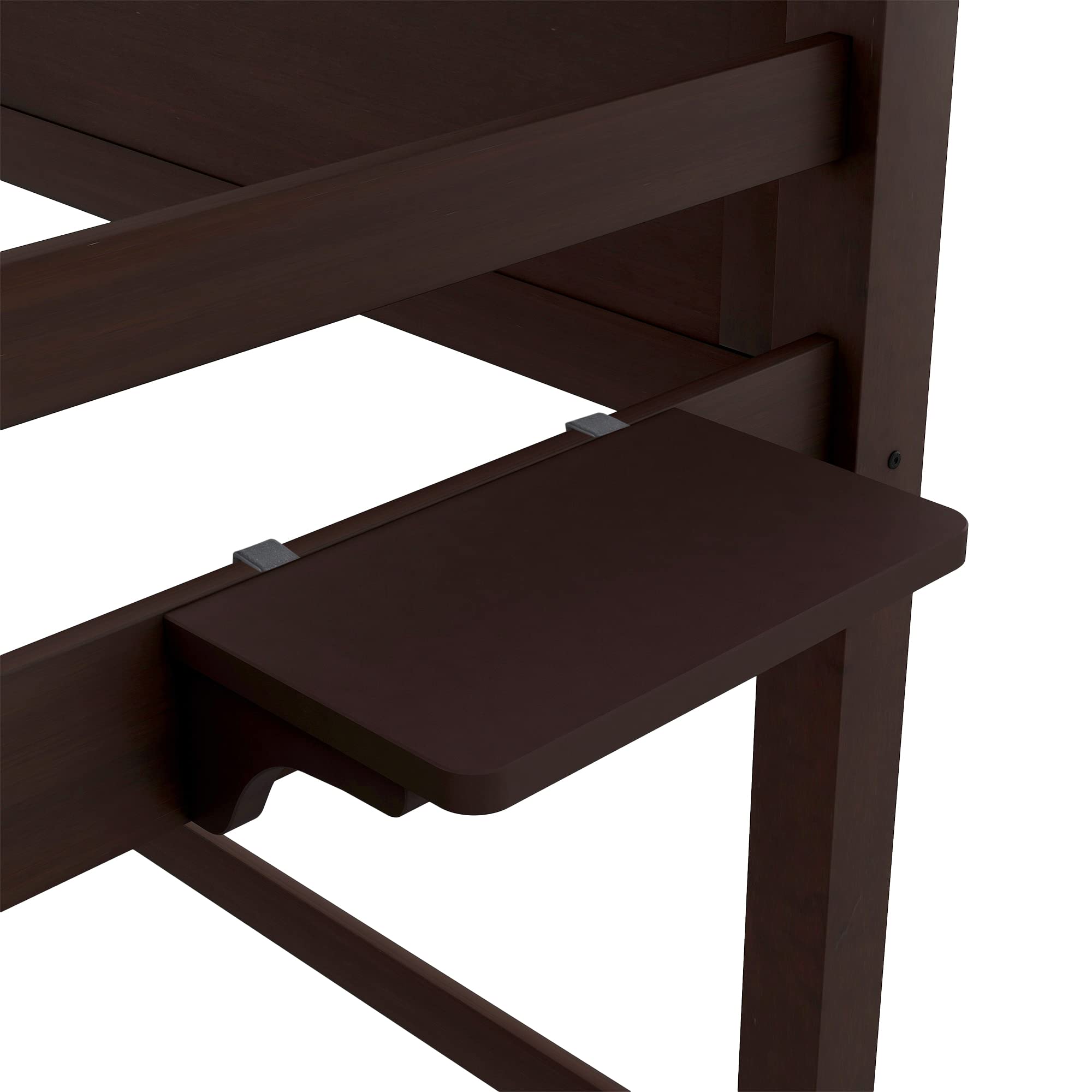 Full Size Loft Bed Frame with 6 Storage Drawers, Shelves & Study Desk - Sturdy Wooden Bunk Bed with Safety Ladder - Space-Saving Kids Bedroom Furniture in Espresso Finish - Perfect for Small Rooms, Dormitories & Teen Bedrooms