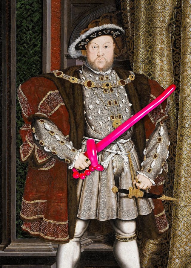 King Henry VIII Balloon Portrait Print - 21x30cm Matte Art Poster for Home Decor, Office Wall Art, and Historical Gift Ideas