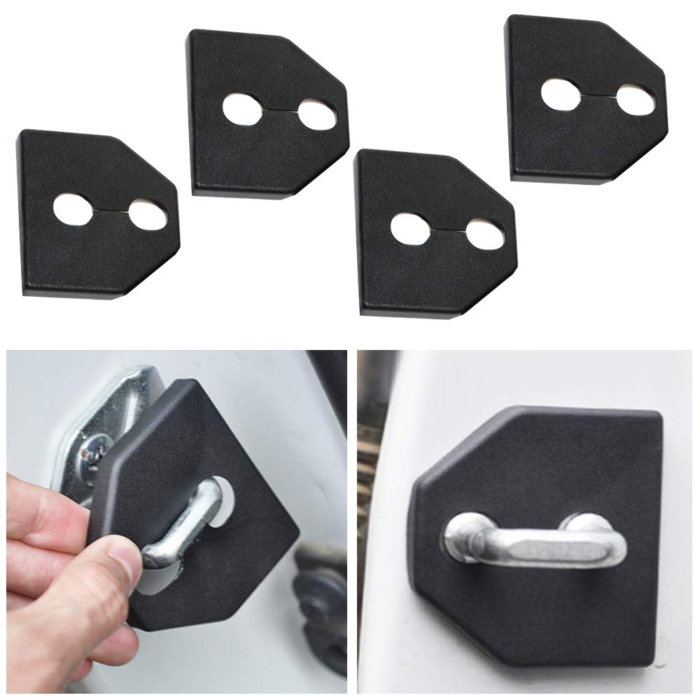 MAITE Car Door Lock Protective Cover for Subaru Forester Outback Legacy Impreza XV - Anti-Corrosion Door Striker Cover (4Pcs, Black) | Durable Protection Against Rust & Wear | Perfect for Off-Roading, Winter Driving & Daily Commute