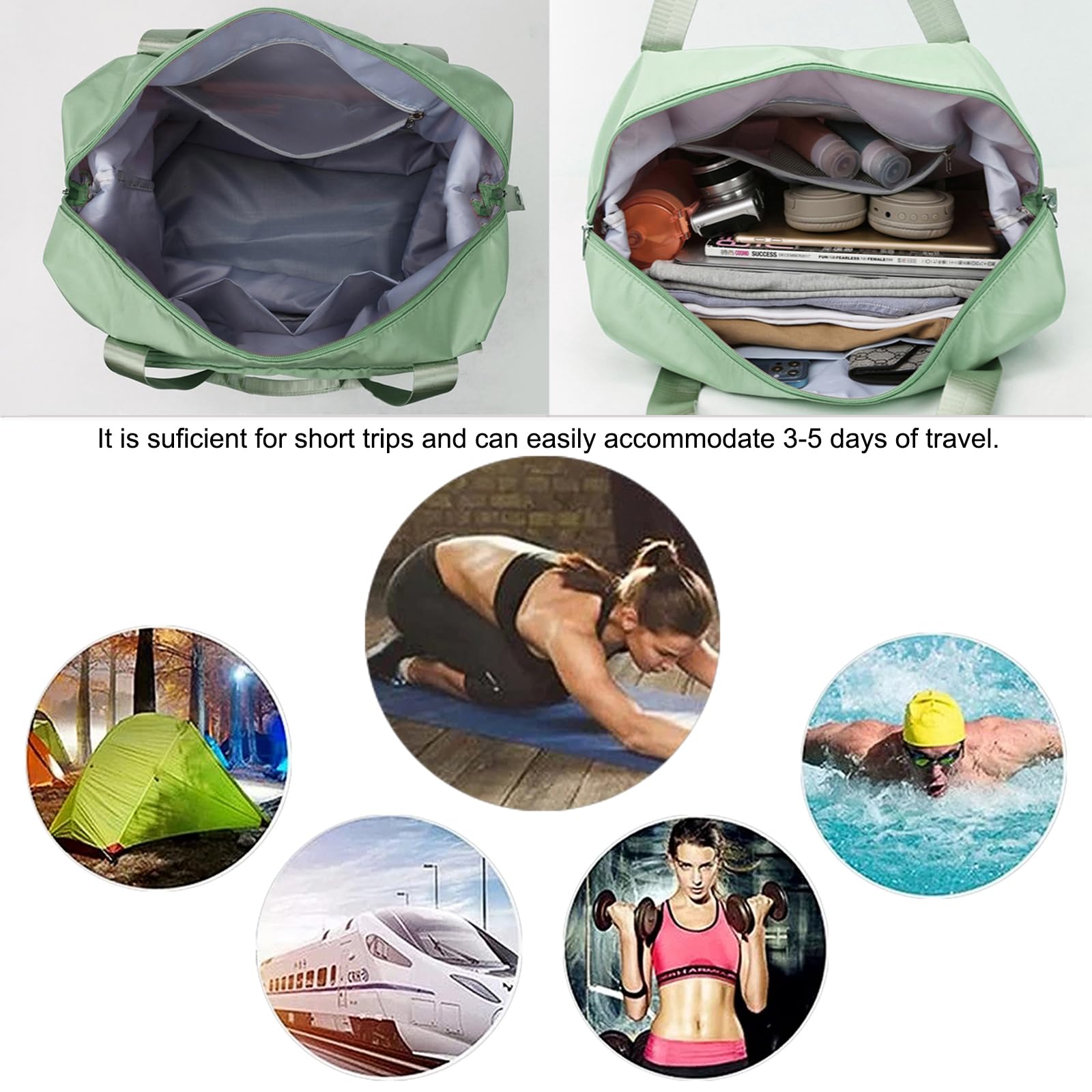 Large Capacity Foldable Expandable Travel Duffel Bag - Waterproof Collapsible Overnight Bag for Men & Women | Perfect for Weekend Trips, Gym, Camping & Air Travel