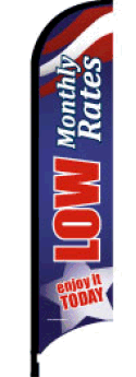 Custom Feather Flag Banner - Patriotic Design | High-Quality & Affordable Monthly Rates | Perfect for Outdoor Events, Sports Games & Business Promotions