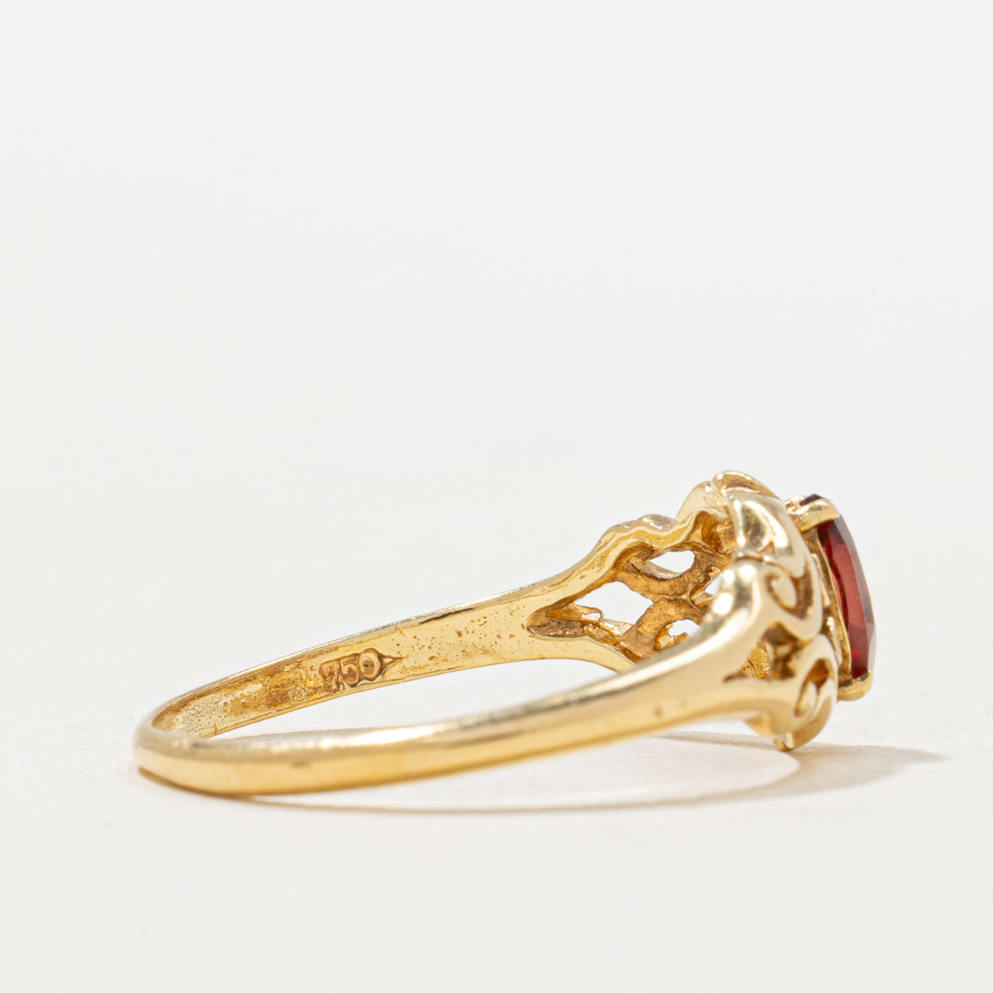 0.22ct Marquise Cut Garnet Tapered Ring - Size 6.75 | Elegant Jewelry for Women | Perfect for Weddings, Anniversaries & Special Occasions