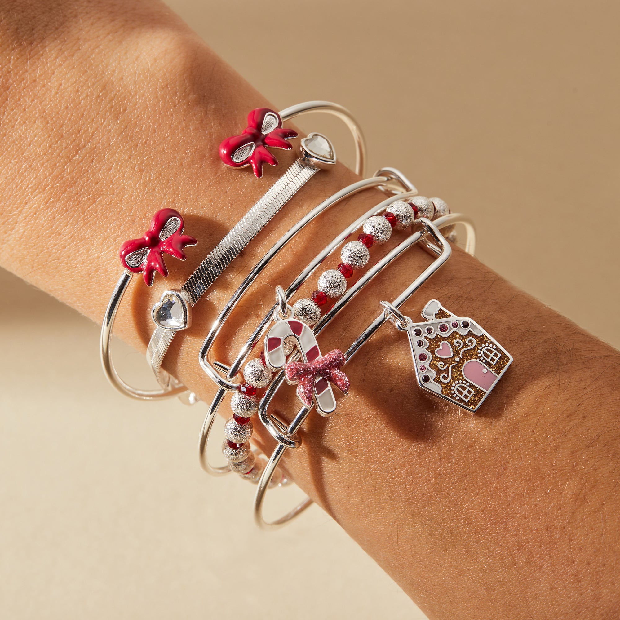 5-Piece Holiday Sweets Bracelet Set - Festive Christmas Jewelry for Women & Girls - Perfect for Parties, Gifts & Holiday Celebrations