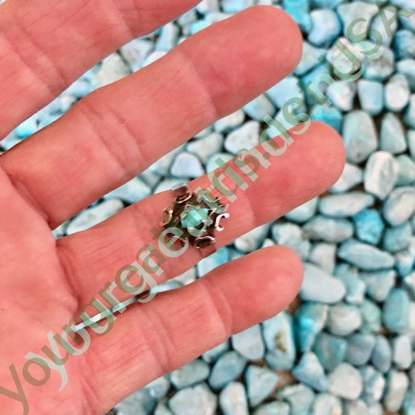 Sterling Silver and Turquoise Ring Size 6.75 - Handmade Southwest Style Jewelry for Women - Perfect for Boho Fashion, Gift Giving & Special Occasions
