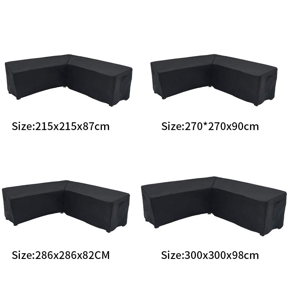 Waterproof V-Shaped Sectional Sofa Cover for Outdoor Patio Furniture - 215x215x87cm - Durable Garden Couch Protector for All Weather Protection | Perfect for Backyard, Deck, and Poolside Use