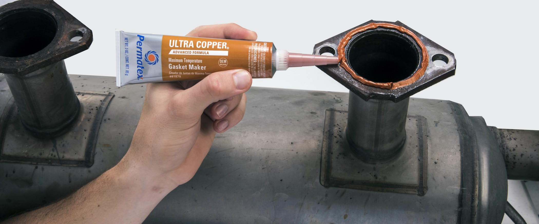 Permatex 81878-12PK Ultra Copper High Temp RTV Silicone Gasket Maker Sealant - 3 oz Tube (12 Pack) - Ideal for Automotive Engines, Exhaust Manifolds & High Heat Applications